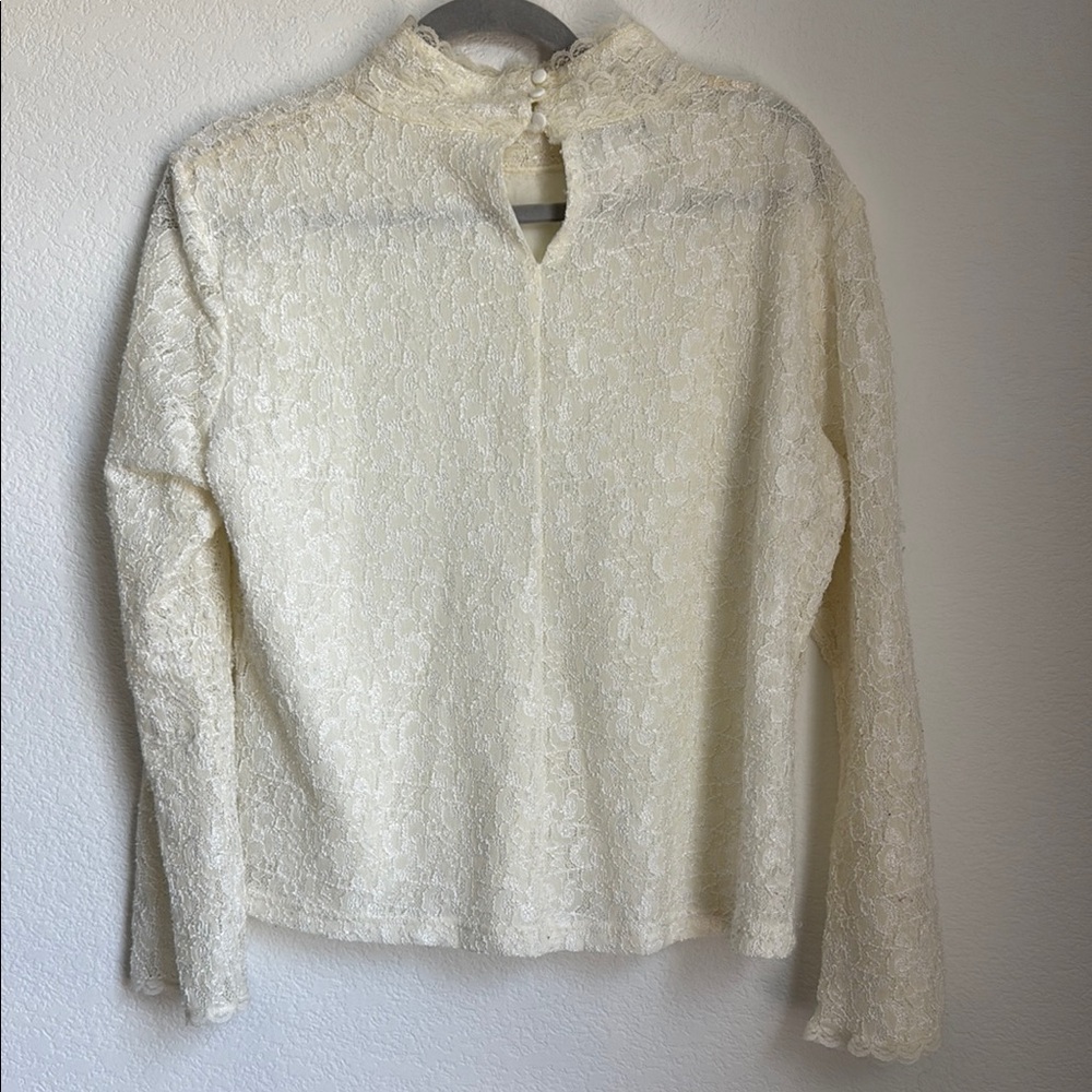 Worthington Cream Relaxed Blouse with High Neckline - Picture 4 of 12